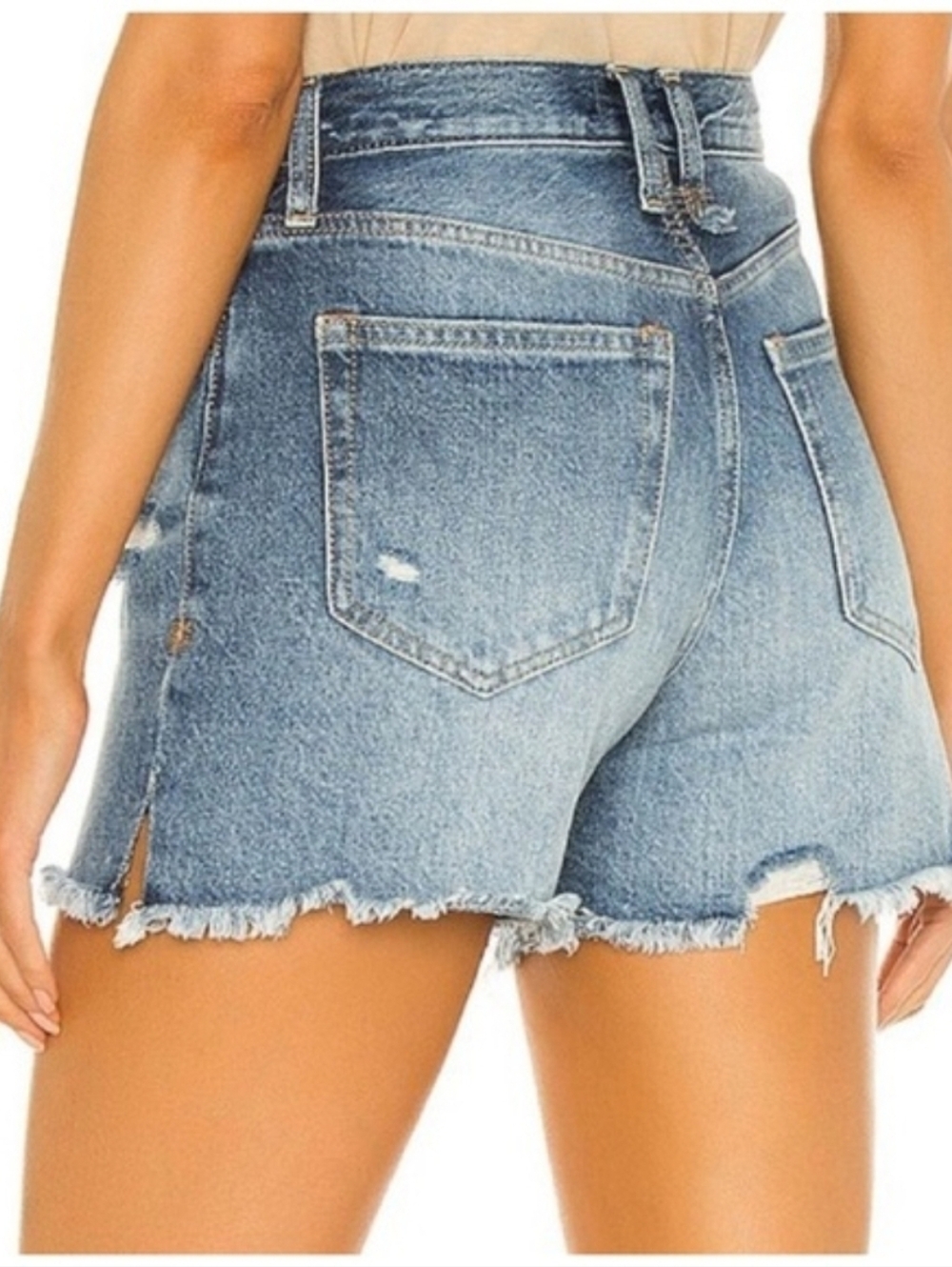 Free People Makai Cutoff Denim Shorts High-Rise Distressed Denim Shorts Blue 29 - Picture 2 of 16